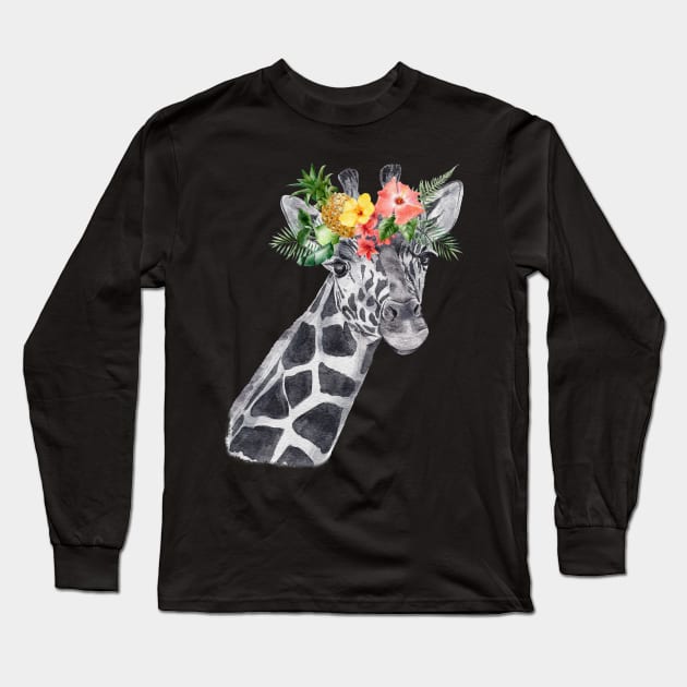Floral Wild Cat Animal Spirit Costume Cute Wildlife Rescue Long Sleeve T-Shirt by PinkyTree